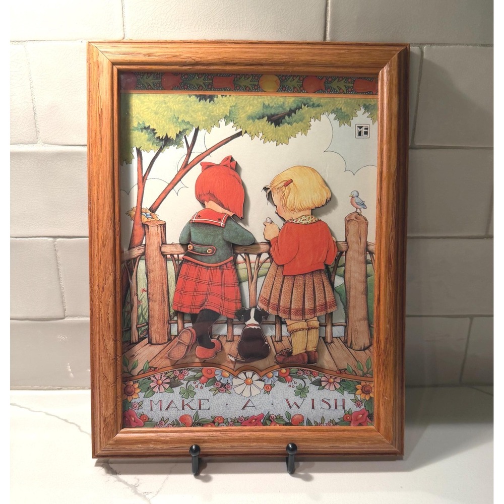 Vintage Mary Engelbreit Make a Wish 3D Shadow Box Art Print